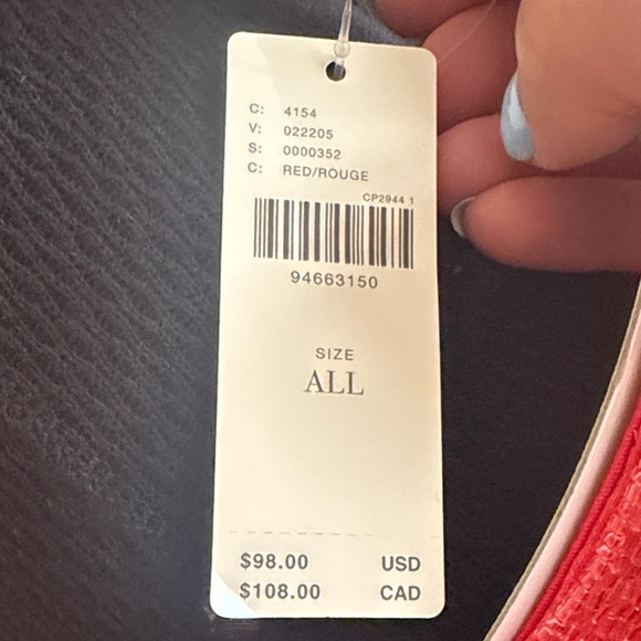 Anthropologie Red and White Fiona Beaded Bag, NWT - Picture 5 of 7